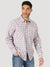 WRANGLER Shirts Wrangler Men's 20X® Competition Advanced Comfort Coral/Multi Long Sleeve Western Snap Plaid Shirt - MJC347M