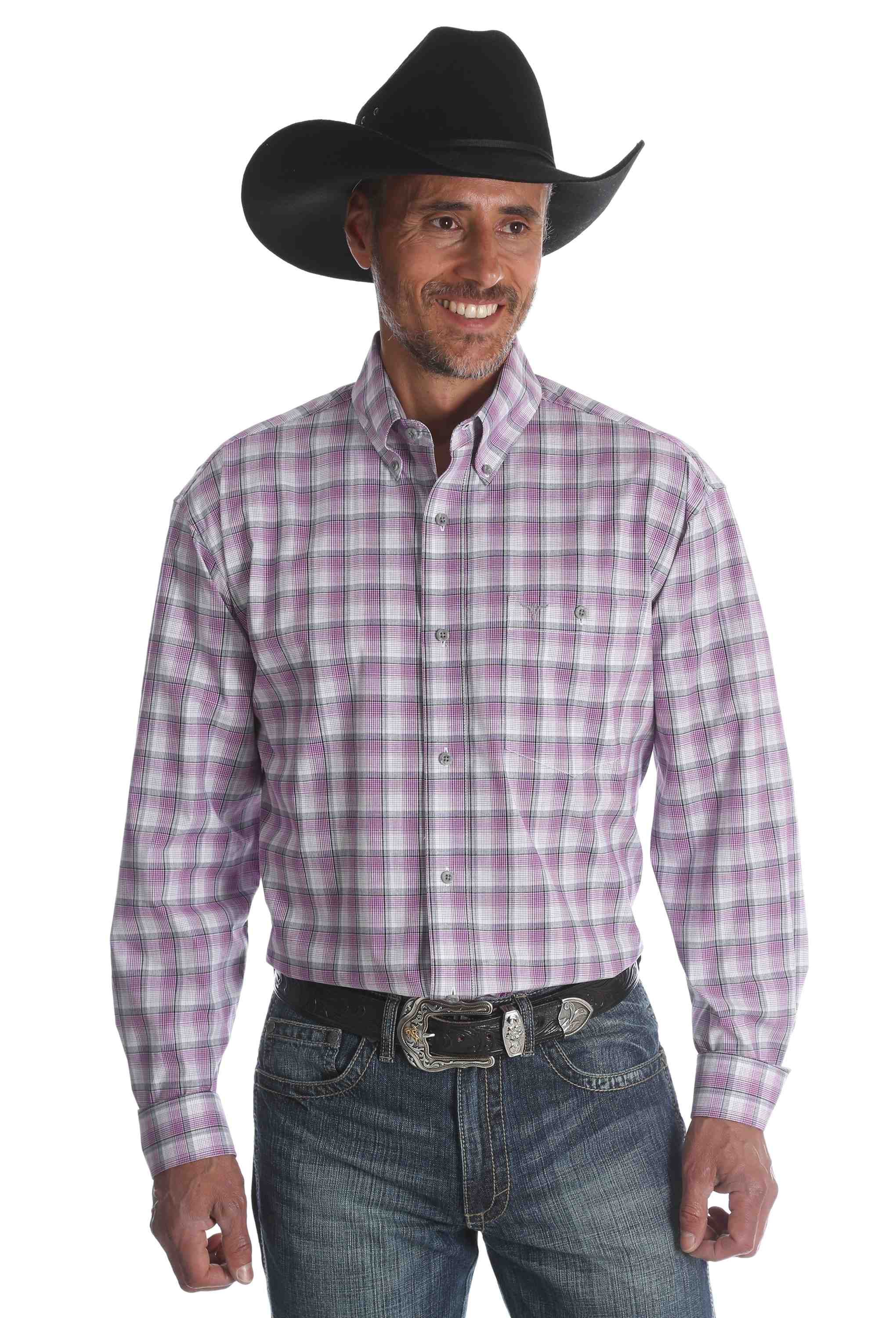 Wrangler Men's 20X Competition Advanced Comfort Royal Plum Plaid