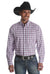 Wrangler Shirts Wrangler Men's 20X Competition Advanced Comfort Royal Plum Plaid Button Down Shirt MJC059M