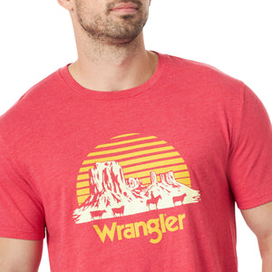 WRANGLER Shirts Wrangler Men's Desert Sunset Red Heather Graphic Tee - MQ6208R