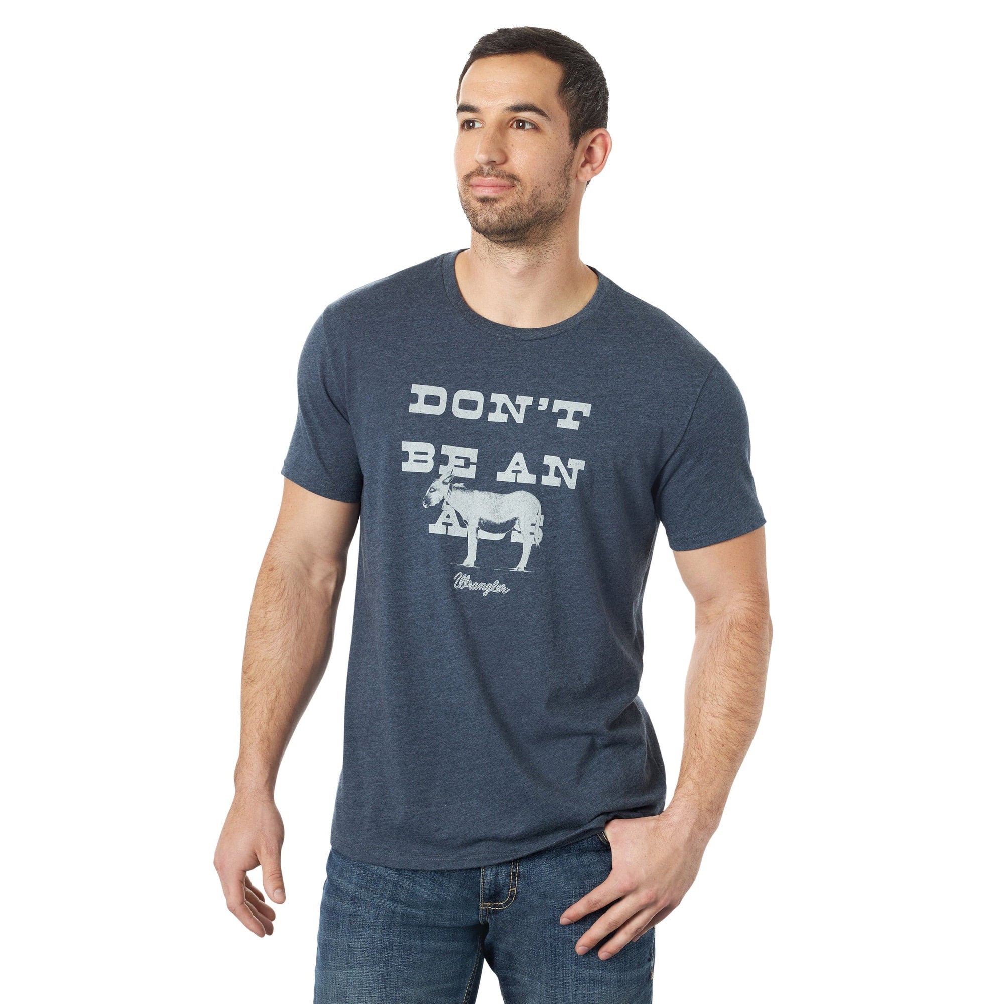 WRANGLER Shirts Wrangler Men's Donkey Navy Heather Graphic Tee - MQ6210B