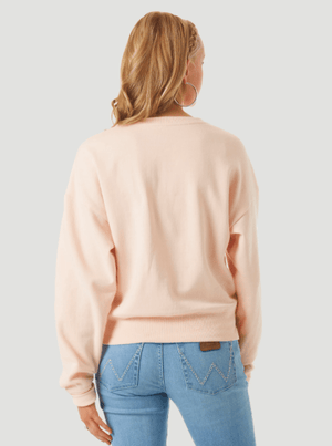 WRANGLER Shirts Wrangler Women's Chenille Pink Embroidered Pullover 10LWK562K