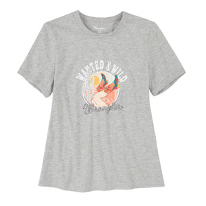 WRANGLER Shirts Wrangler Women's Retro Wanted and Wild Ringer Grey Graphic Tee - LWK588H