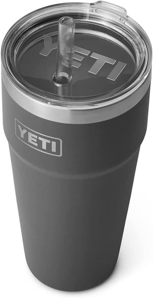 Yeti Drinkware CHARCOAL Yeti Rambler 26 oz Stackable Cup with Straw Lid