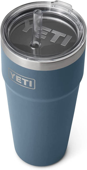 Yeti Drinkware NORDIC BLUE Yeti Rambler 26 oz Stackable Cup with Straw Lid