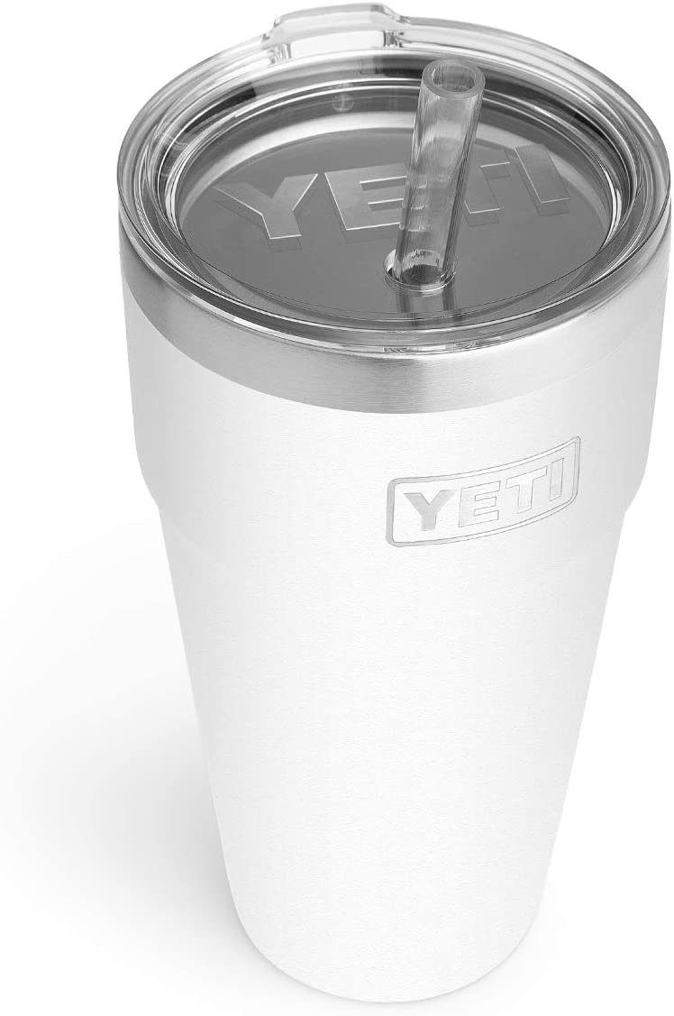 YETI Rambler 26-fl oz Stainless Steel Cup with Straw Lid at